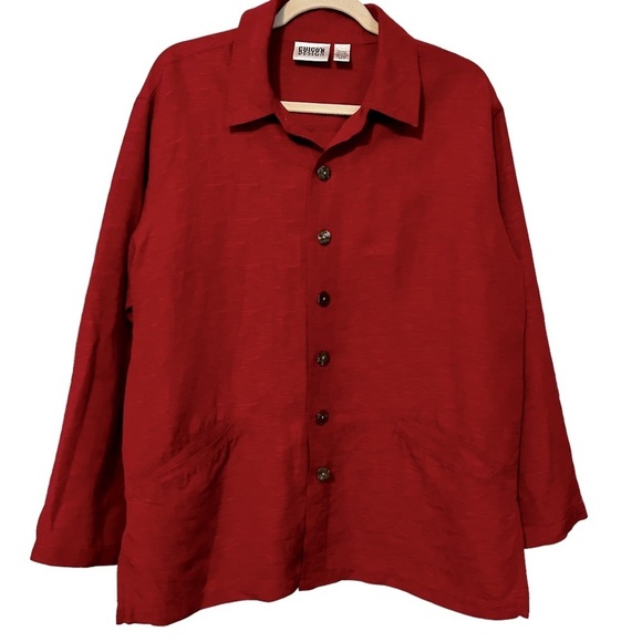 Chico’s Vintage Silk Linen Blend Button Front Blouse Vanity‎ Size 3 (XL) - Picture 1 of 12